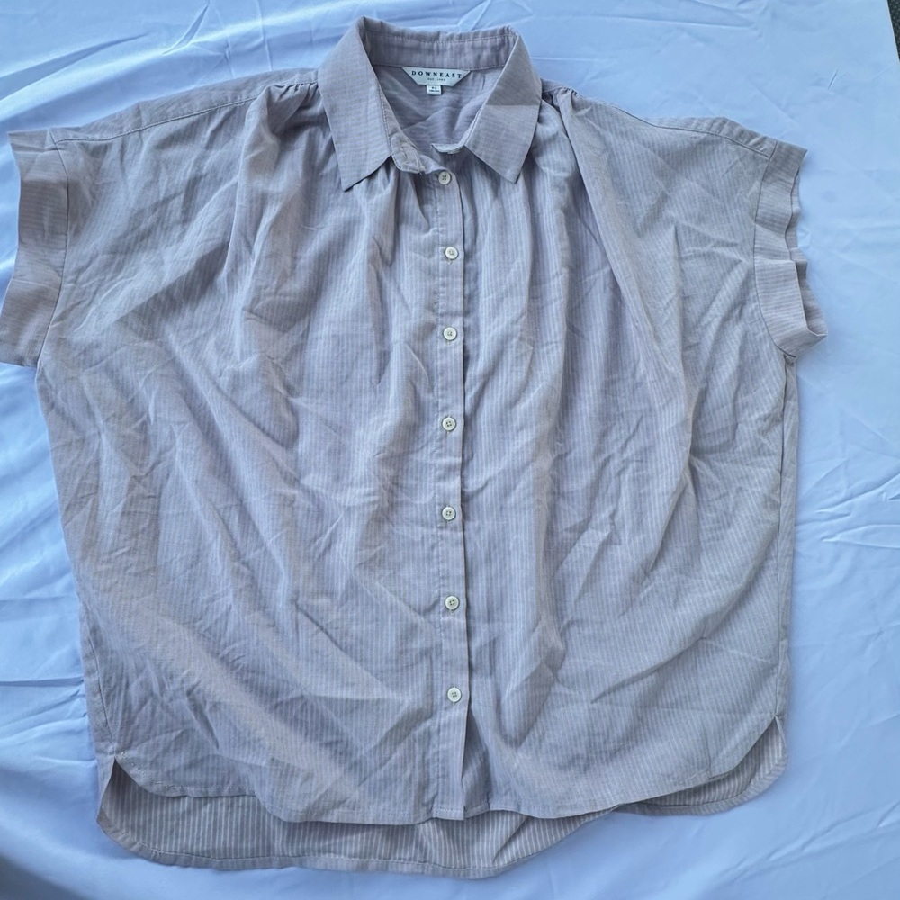 DownEast Striped Button-Up Shirt